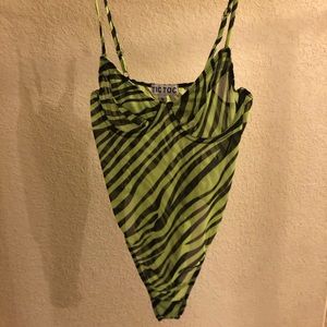 Tic Toc lime green bodysuit